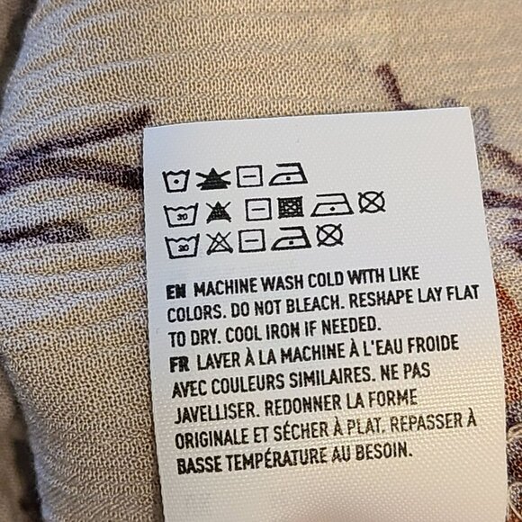 American Eagle Outfitters Womens Sz M Floral Boho Flowy Tunic Top Blouse Begie R - Picture 11 of 12